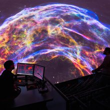 Dome screen showing space images.