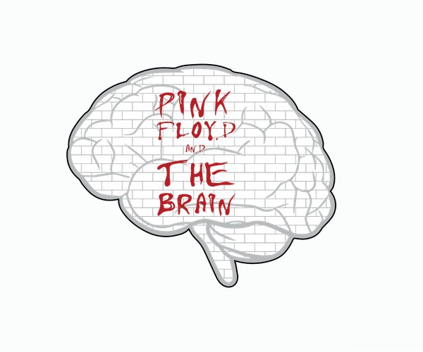 A illustration of a brain with "Pink Floyd and the Brain" written inside